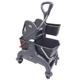 Chariot de lavage compact 2 x 15 L avec presse à mâchoires - Réf. 0088
