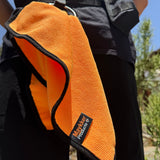 Serviette microfibre MAYKKER orange pour séchage et essuyage professionnel