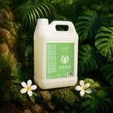 Bidon de savon liquide Kiaora mains corps cheveux 5 litres.