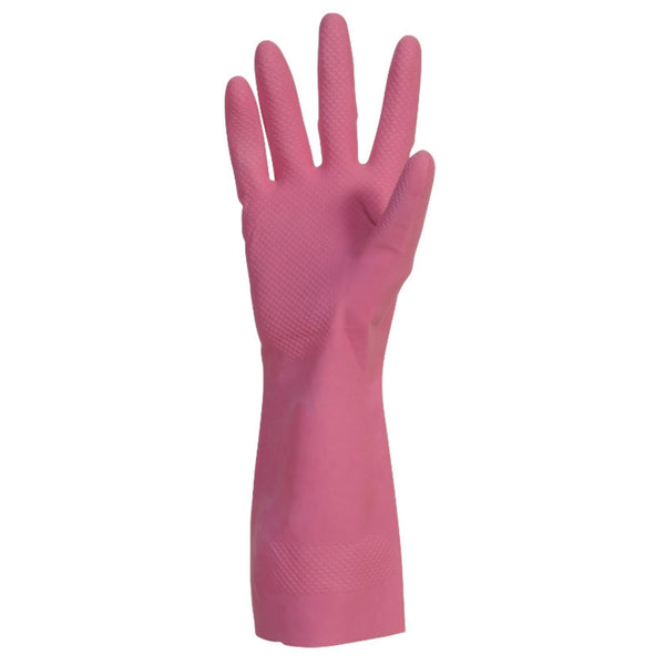 gants de ménage latex rose