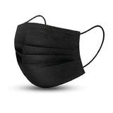 Masque chirurgical 3 plis noir jetable protection respiratoire